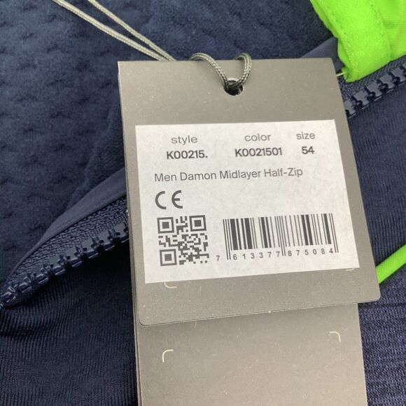 KJUS Mens Damon Midlayer 1/2 Zip Pullover Atlanta Blue Size 54 XL NWT - Picture 6 of 9